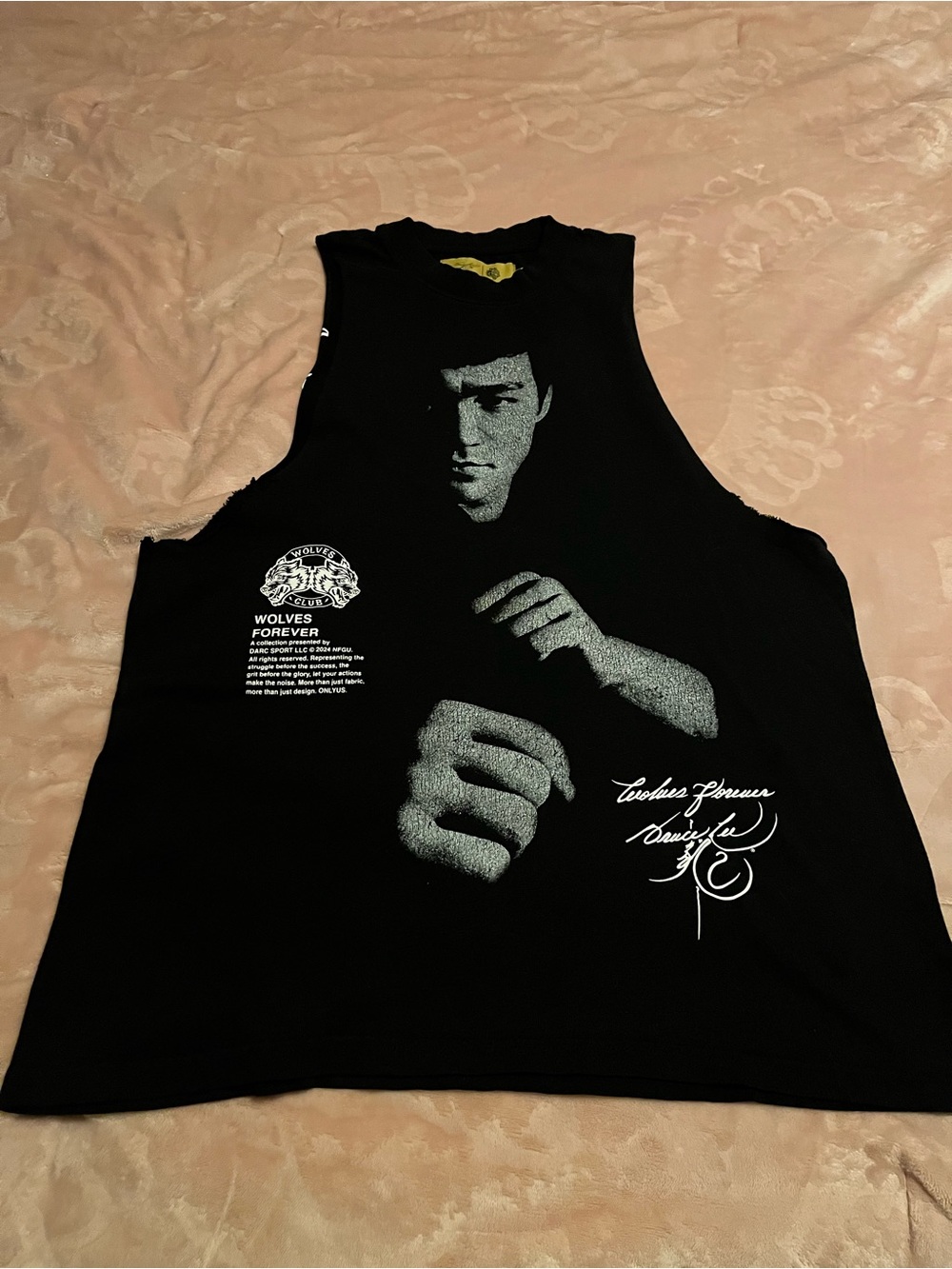 Darc Sport Black Sleeveless Tank with Bruce Lee numbered Collection